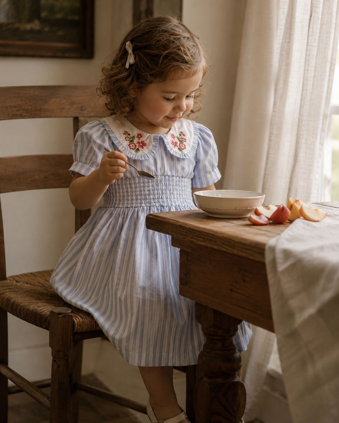 Portofino Striped Organic Cotton Dress for Girls