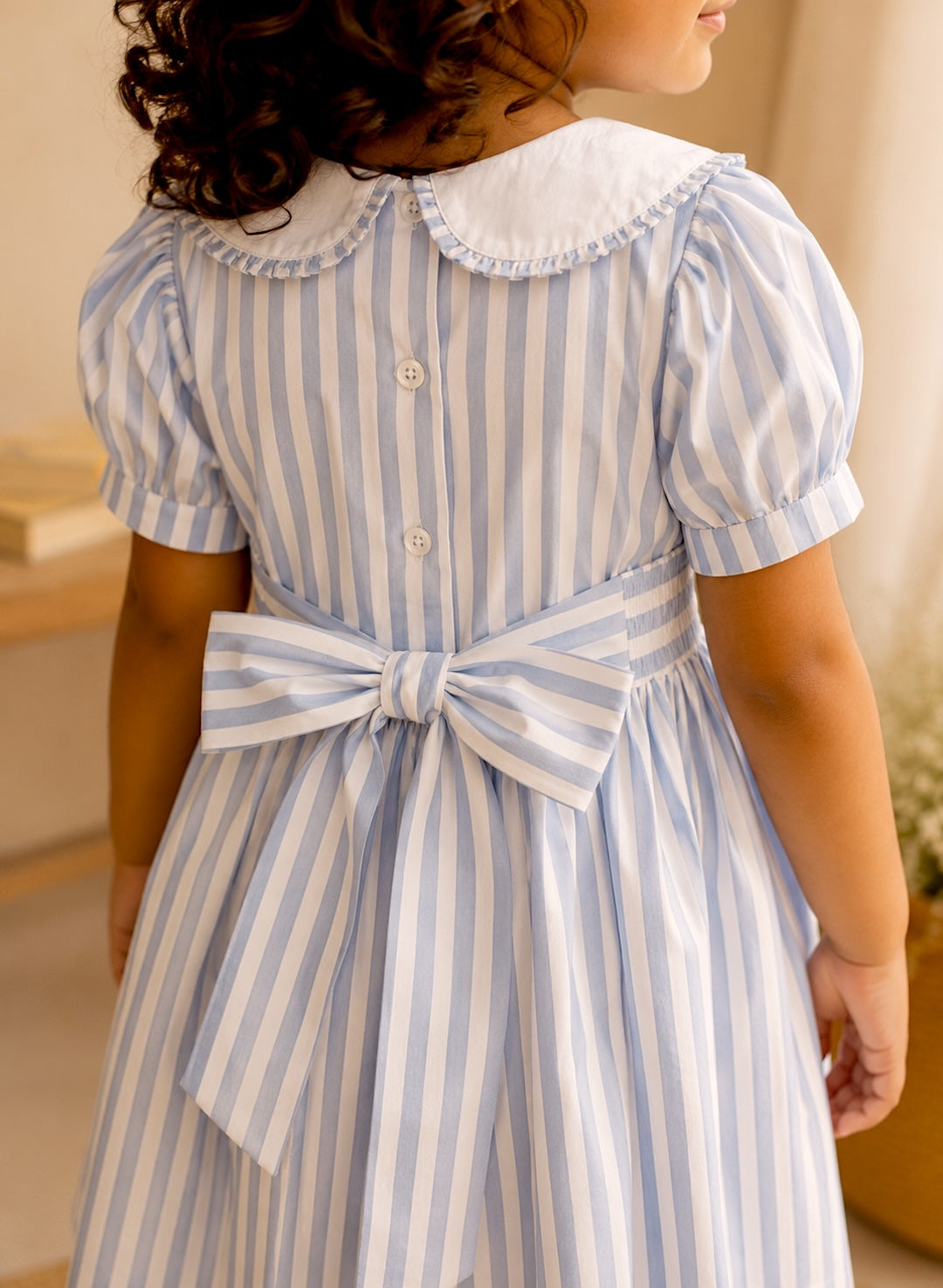 Portofino Dress | Organic Cotton Smocked Striped Dress