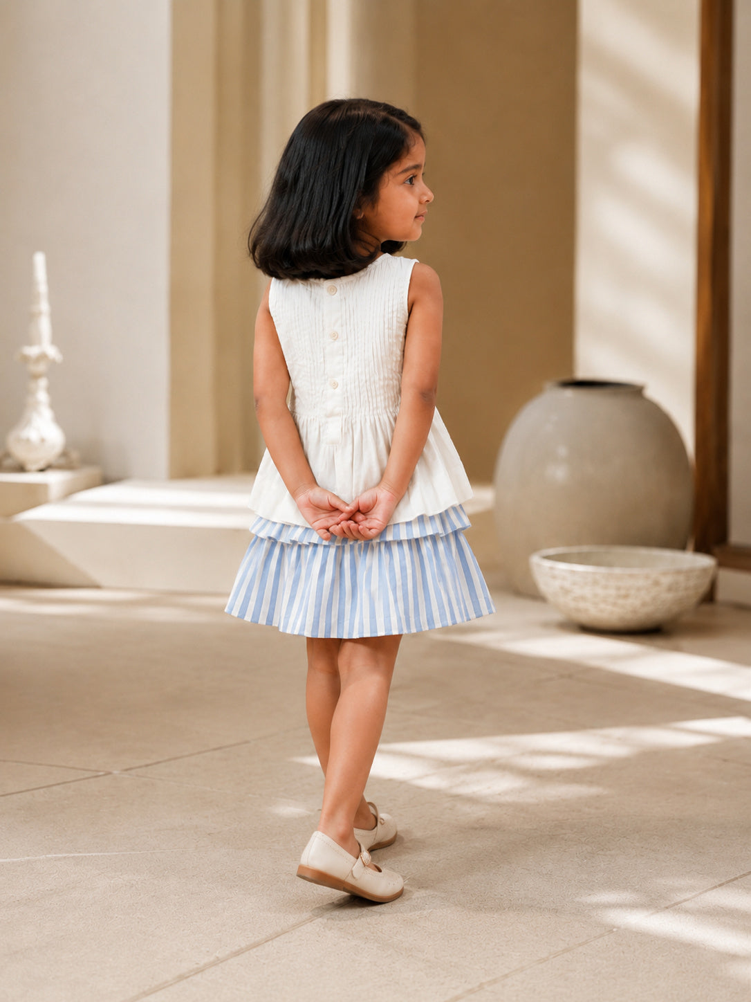 Vienna Blouse | Pleated Organic Cotton Top