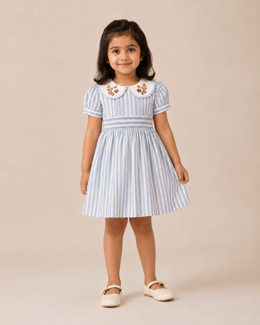 Portofino Dress | Organic Cotton Smocked Striped Dress