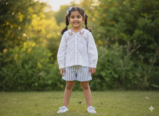 1. Capri Blouse | Floral Embroidered Organic Cotton Shirt