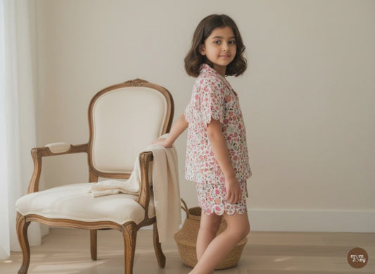 15&16. Florence Lounge Set | Organic Cotton–Linen Floral Co-ord