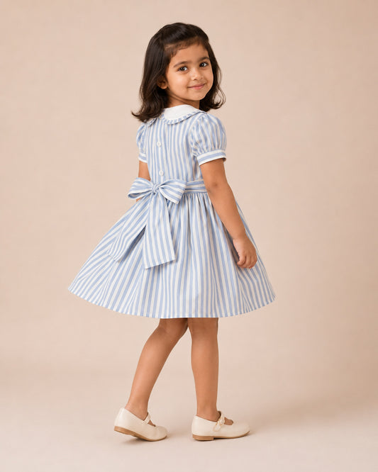 Portofino Dress | Organic Cotton Smocked Striped Dress